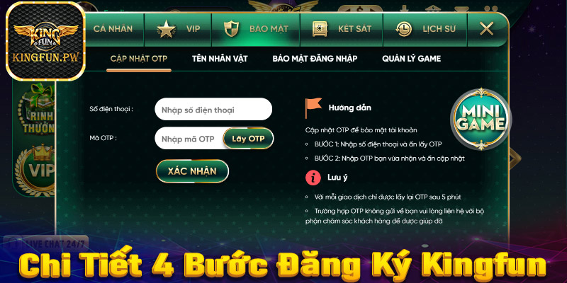 Hướng dẫn chi tiết 4 bước đăng ký Kingfun cho người chơi mới